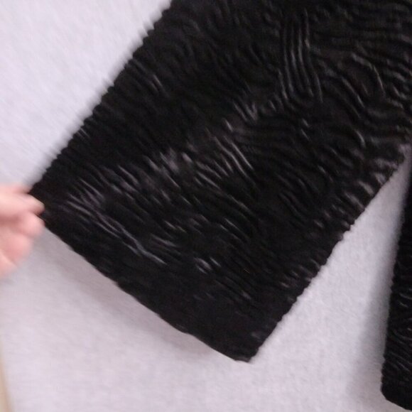 Chico’s | Faux Fur Textured Swing Jacket Black | Size XL - Picture 6 of 10